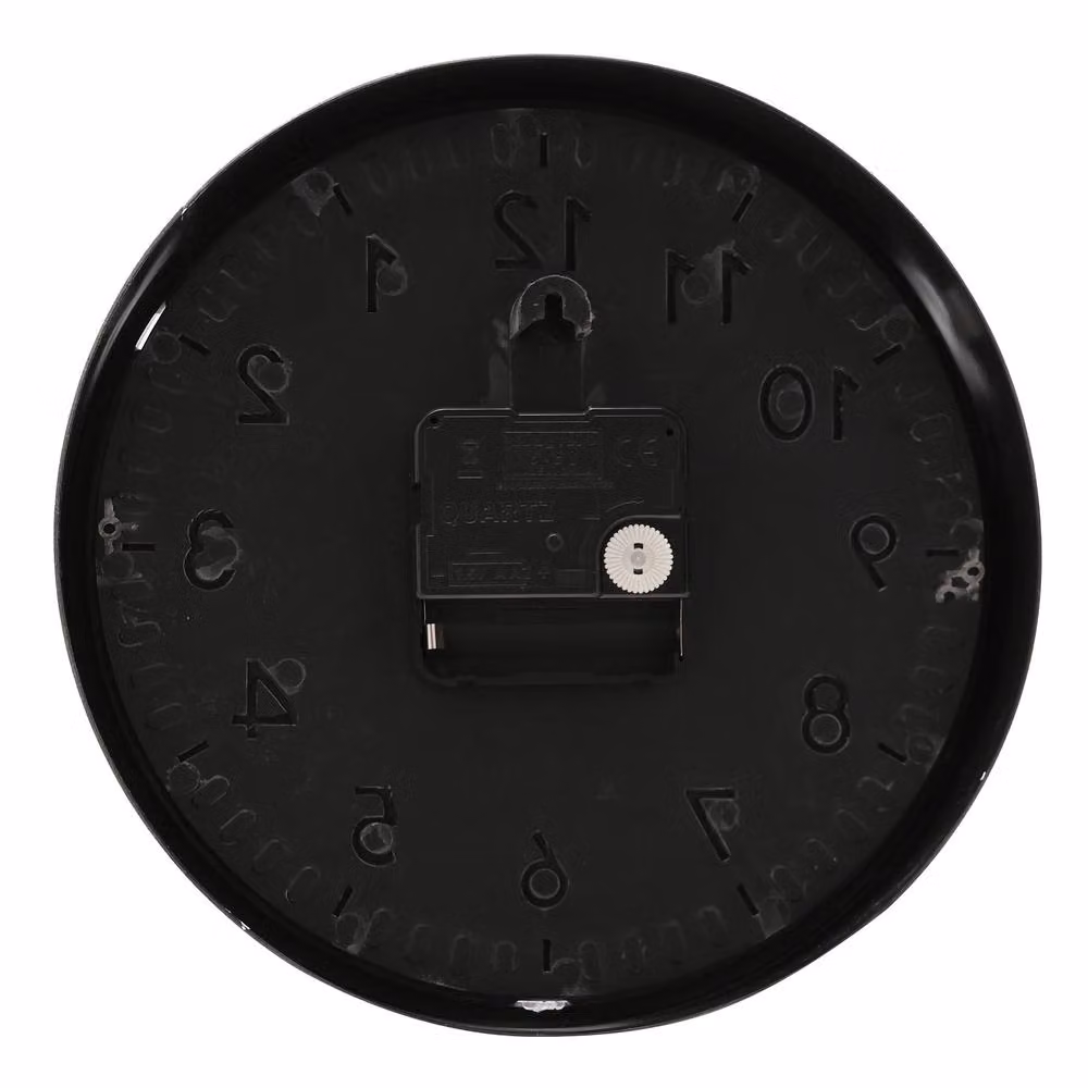 HOMETIME Modern Round Analog Wall Clock with 3D Numbers in Blue, Diameter: 20 cm – 2
