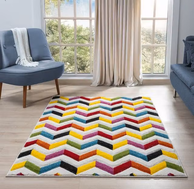 Ultimate Rug Collection Spectra Carved Heatset Multicolour Rectangular Rug W: 66 cm, L: 230 cm