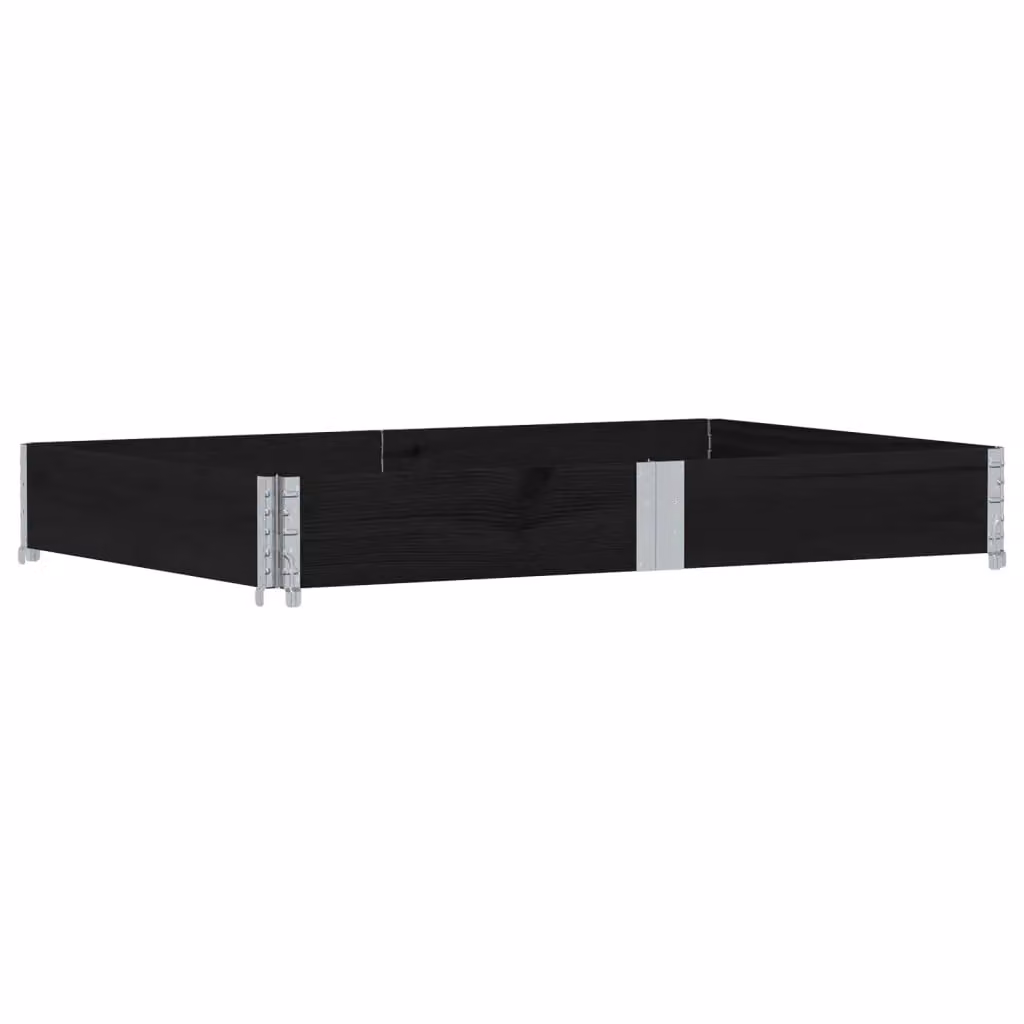 Berkfield Home Garden Black Wooden Raised Bed Planter with Galvanised Steel – 2