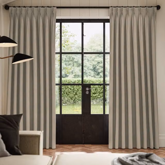 Ante Decor Virtus No Joins Soft Dim Out Made To Measure Velvet Curtains in Nougat Beige