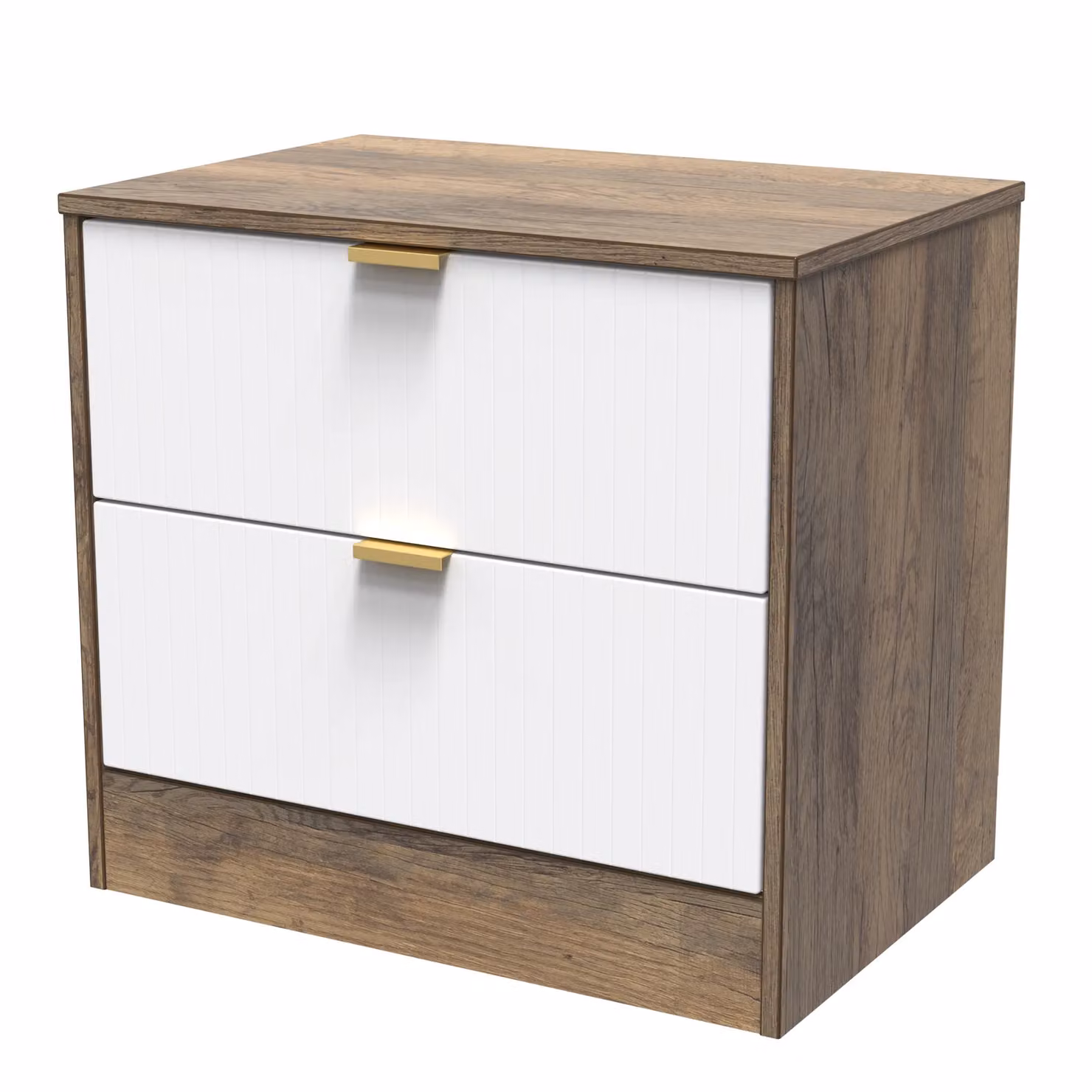 Ready Assembled 2 U Denver 2 Drawer Side Table in Dark Brown – 3