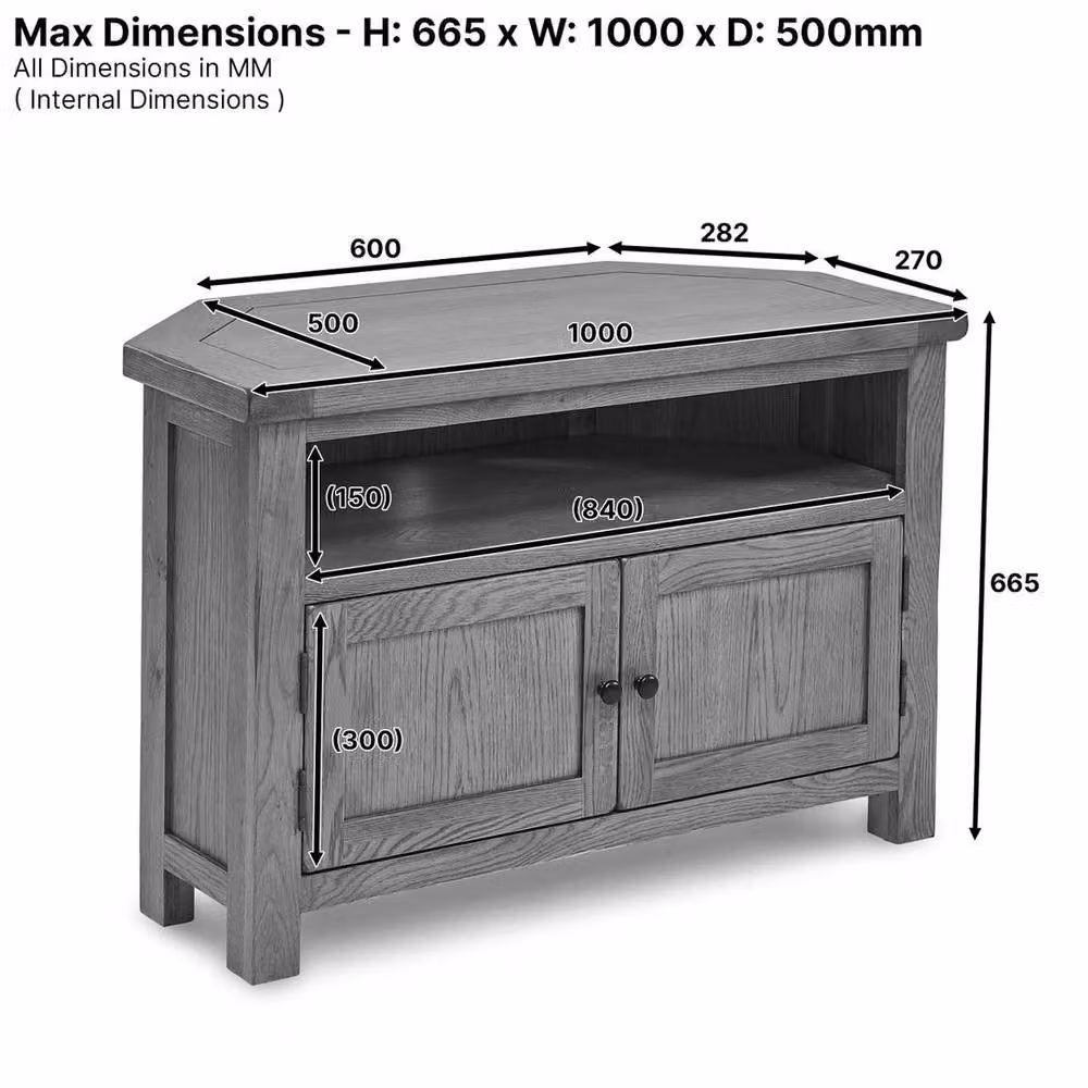 FORGEVIO Rustic Wild Oak TV Stand in Brown – 2