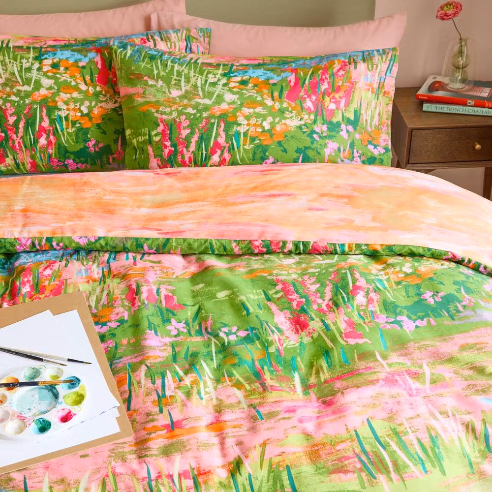 Furn Meadow Escape Reversible Floral Duvet Cover Set, Multicolour, W: 200 cm x H: 200 cm – 2