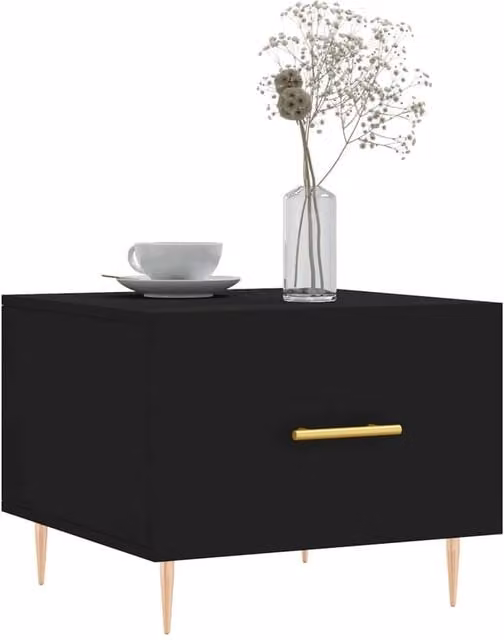 Berkfield Home Black Decorative Square Coffee Table, W/D/H: 50 x 50 x 40 cm