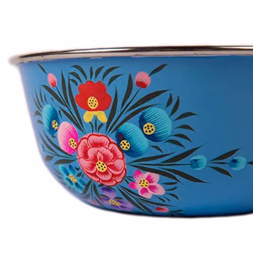 Billy Can Ocean Pansy Floral Stainless Steel Cereal Bowl, Blue, 18.5 cm – 2