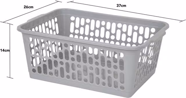 Wham Large Plastic Storage Basket in Grey