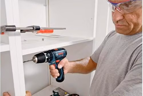 Bosch GSB 12 V-15 12V Cordless Combi Drill with 2 x 2Ah Li-ion Rechargeable Batteries in Red, Black and Blue – 4