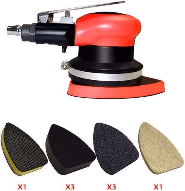 SPETLEK Red Pneumatic Triangle Long Air Powered Sander Polisher W/D/H: 1000 x 40 x 6.2 mm – 1