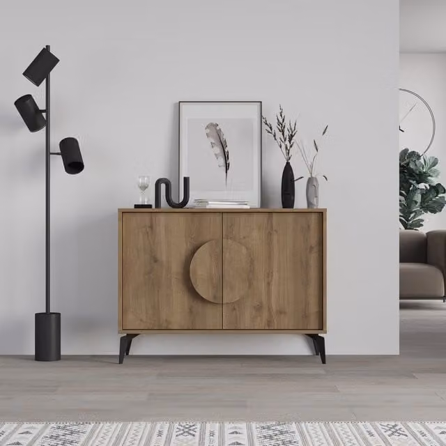 Decortie Gora 2 Door Sideboard in Dark Brown, 2 Pack