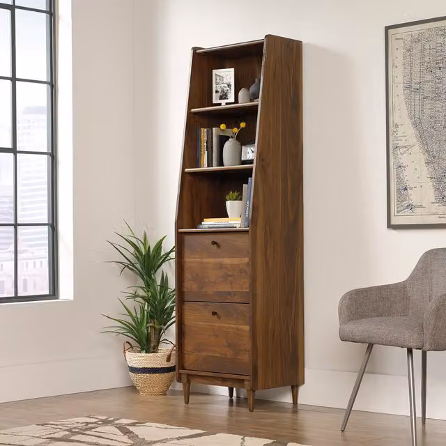 Teknik Hampstead Park Narrow Bookcase in Grand Walnut