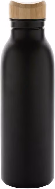 Avira Alcor Black Stainless Steel Water Bottle with Bamboo Lid, 600 ml – 1