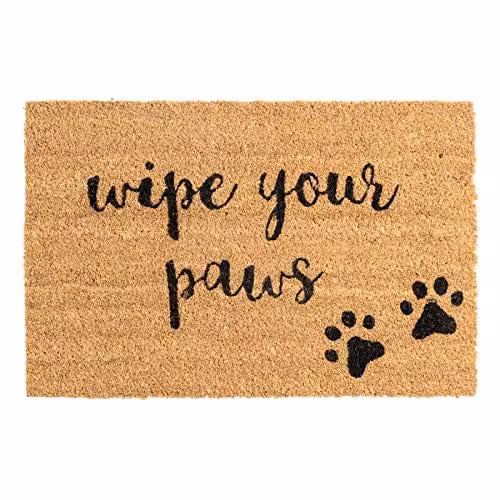 Nicola Spring Paws Coir Door Mat, Brown and Multicolour, W: 60 cm, D: 40 cm