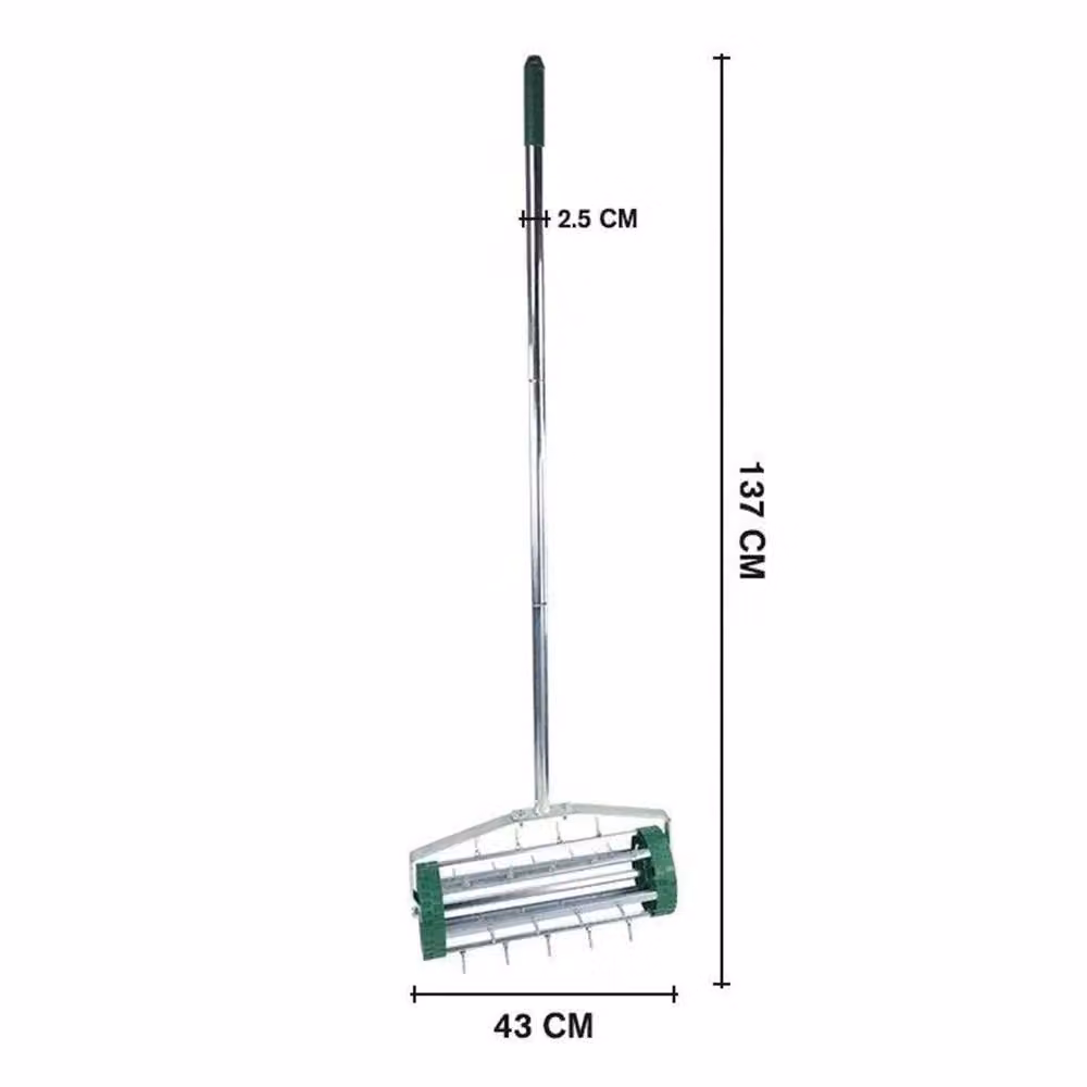 SPETLEK Manual Metal Lawn Aerator Grass Roller with 3-Level Telescopic Handle in Multicolour – 2