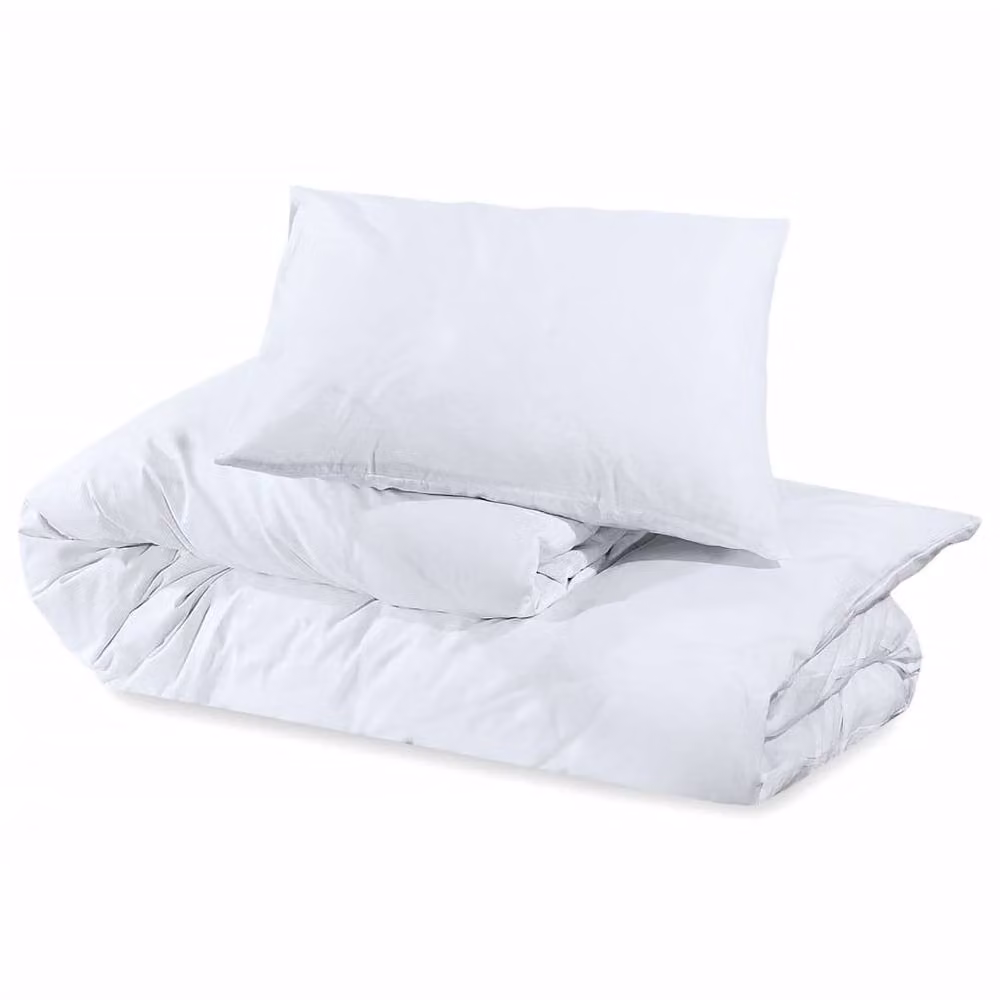 Berkfield Home Elegant White Cotton Duvet Cover and Pillowcase Set, W/D/H: 200 x 220 cm and 80 x 80 cm – 2