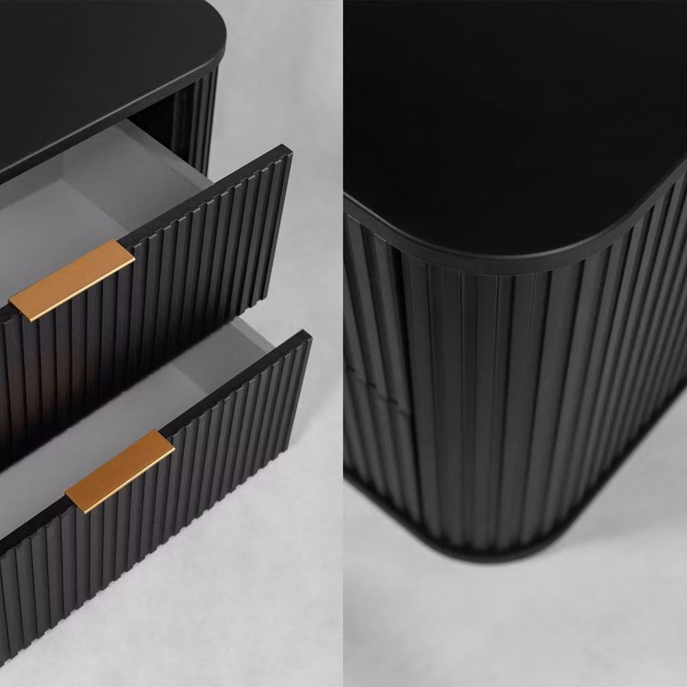 Heze Furniture Glamour Style 2 Drawer Bathroom Vanity Cabinet in Black W/D/H: 80 x 41.5 x 51.7 cm – 4