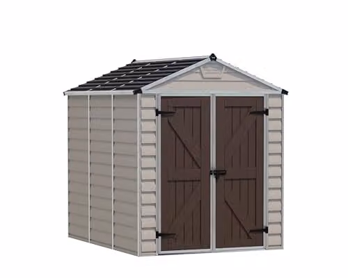 Palram Canopia Skylight Shed in Beige with Polycarbonate and Aluminium Construction, L229 x W185.4 x H217 cm