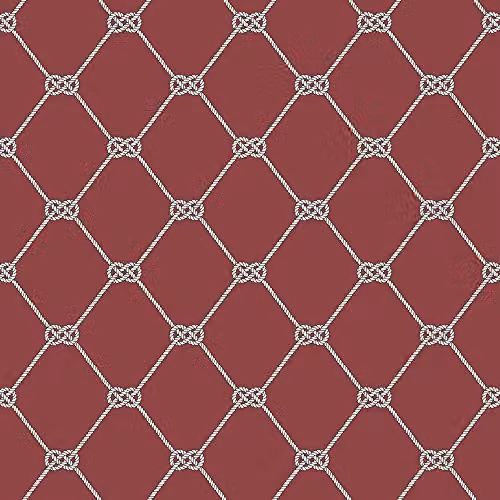 Galerie Deauville 2 Rope Design Abstract Geometric Maritime Wallpaper in White and Red – 2