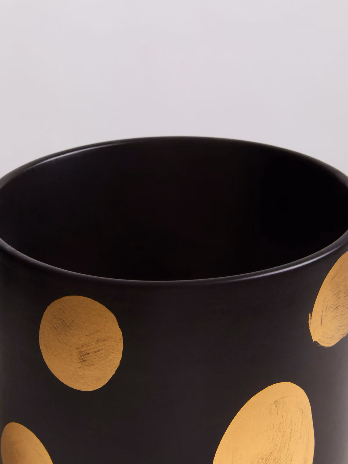 Orsina Speckled Ceramic Planter, Modern Black Dotted Round Tabletop Pot – 4