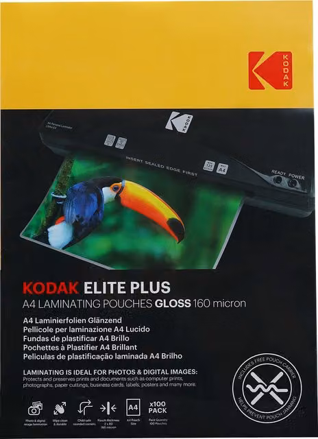 Kodak A4 Transparent Laminating Pouches, 100 Pack