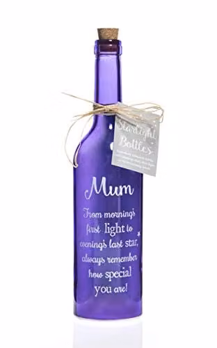 Boxer Gifts Mum Light-Up LED Starlight Glass Bottle, Purple, W: 6.7 cm, D: 6.7 cm, H: 29.5 cm – 1