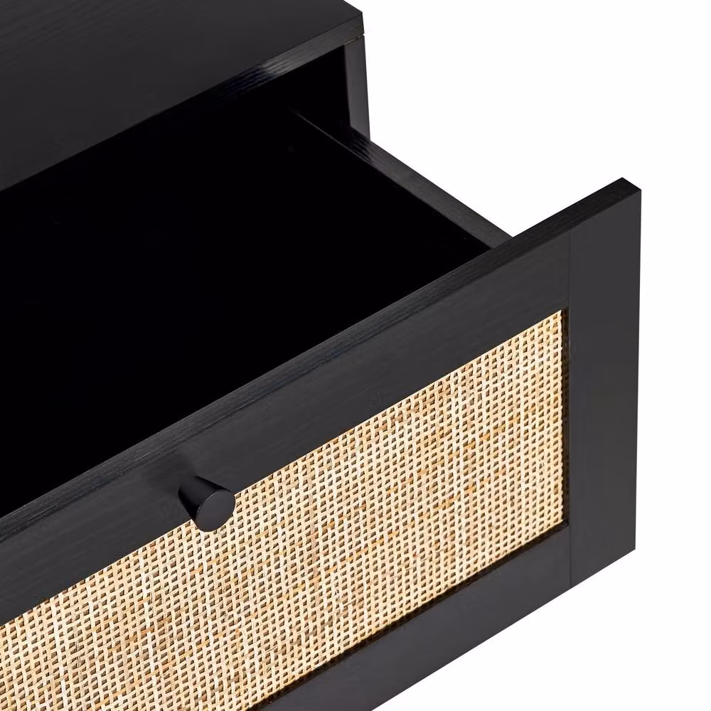 Cheshire Trelawny 2 Drawer Black Bedside Unit – 4