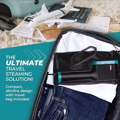 Tower Ceraglide Handheld Garment Steamer with Ceramic Soleplate and Brush Attachment, 1400W, Petrol and Black – 3