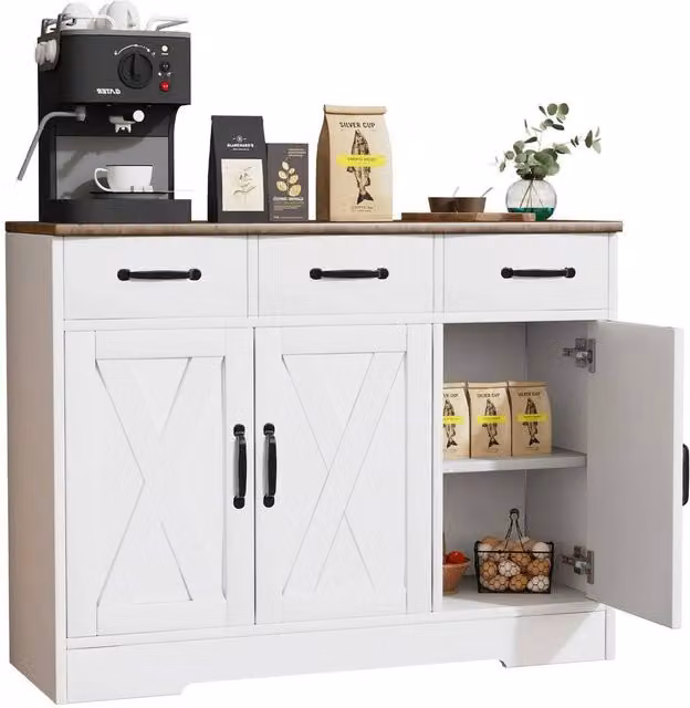 PAWNORA White Kitchen Sideboard Cabinet – 1