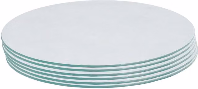 Harbour Housewares Set of 6 Round White Glass Placemats, Diameter: 30 cm
