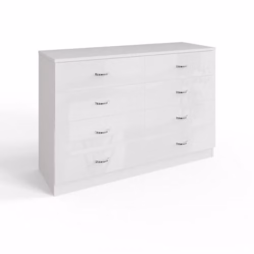 FWStyle Chilton White Gloss 8 Drawer Chest H 73.5cm x W 104cm x D 40cm – 2