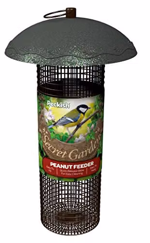 Peckish Secret Garden Peanut Bird Feeder, Green, H 25 x W 14 x D 14 cm