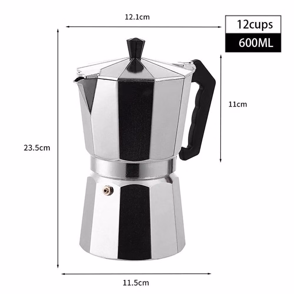 PAWNORA Italian Espresso Maker, 600ml, Silver – 2