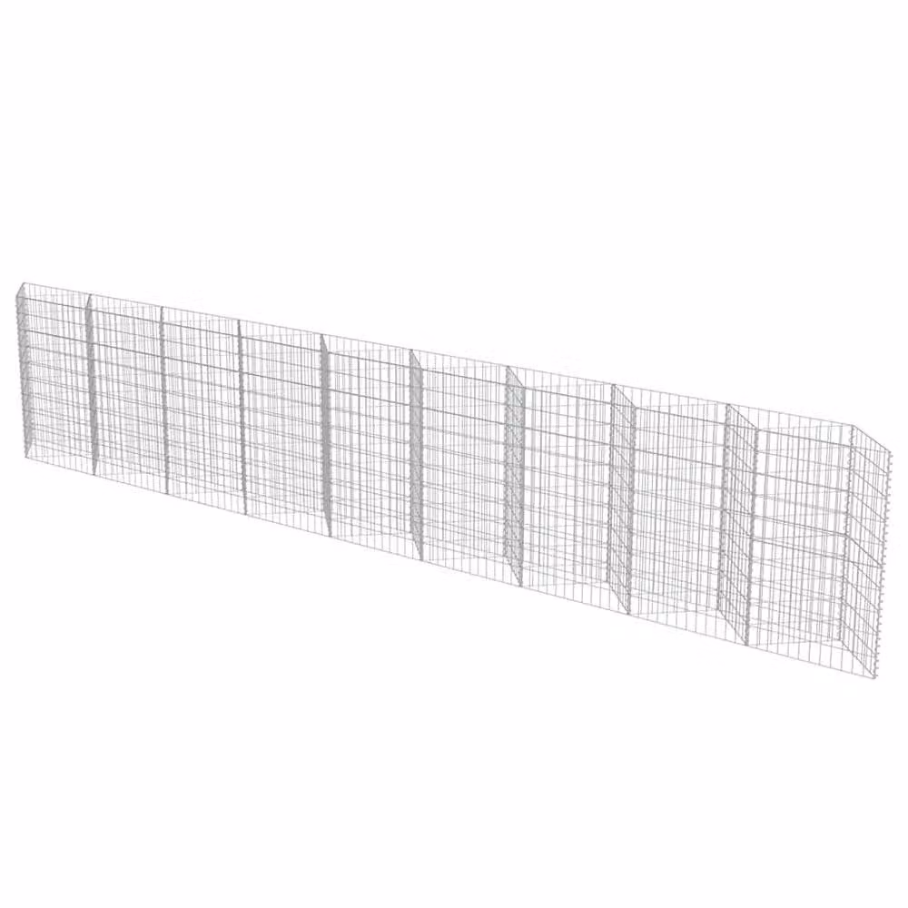 Berkfield Home Galvanised Steel Gabion Wall Raised Bed in Silver, W/D/H: 630 x 30 x 100 cm – 3