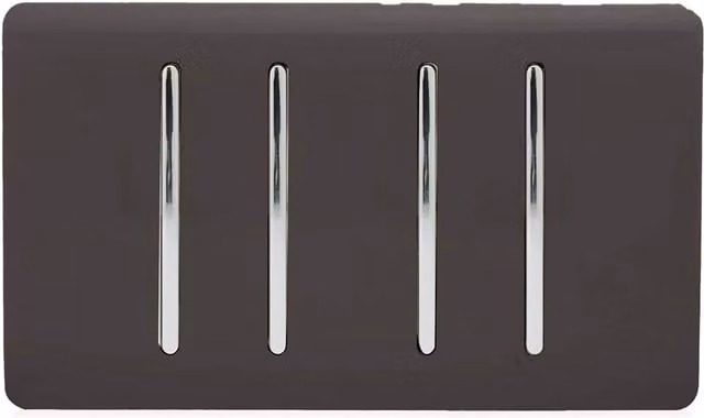 Trendi Modern Flush Mains Switch in Brown and Silver