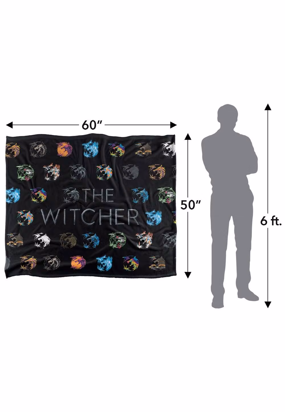 The Witcher Crest Collage Silky Touch Super Soft Fleece Throw Blanket, Multicolour, W/D: 152 x 127 cm – 6