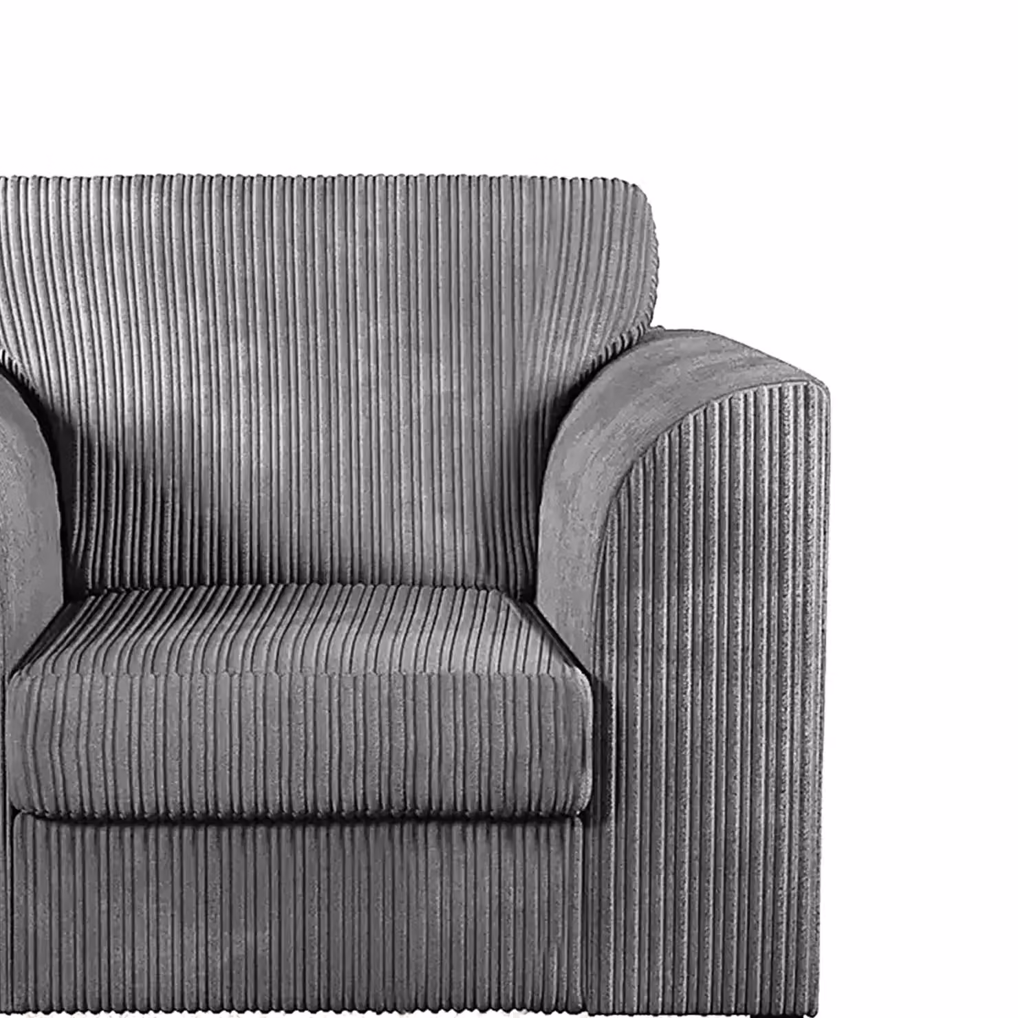 Furnishings For Less UK Luxor Jumbo Cord Fabric Armchair in Grey – 3