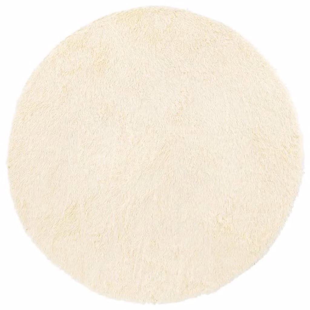 Berkfield Home NAVARRA Shaggy High Pile Rug, Cream, 100 x 100 cm, Polyester – 1