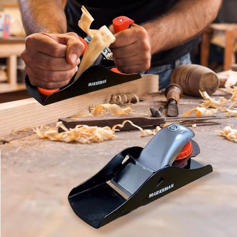 BARGAINS-GALORE 2-Piece Lightweight Red Wood Plane Set for Professional Woodworking and Smoothing – 2