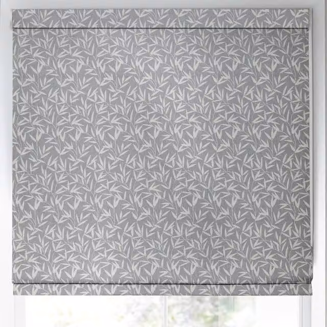 Laura Ashley Willow Leaf Chenille Blackout Made to Measure Roman Blind in Grey