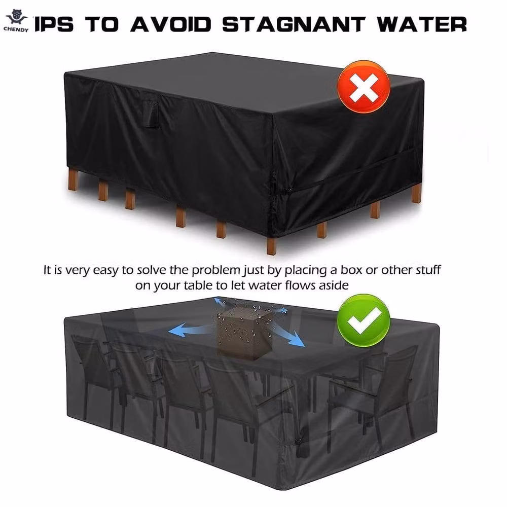 NESTLUNE Heavy Duty Waterproof Polyester Garden Bench Cover in Black, W/D/H: 100 x 15 x 15 cm – 2