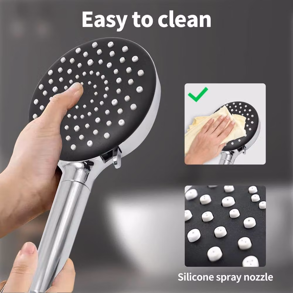 Resmo Silver High Pressure Handheld Shower Head with Filter and 6+1 Jet Modes – 5