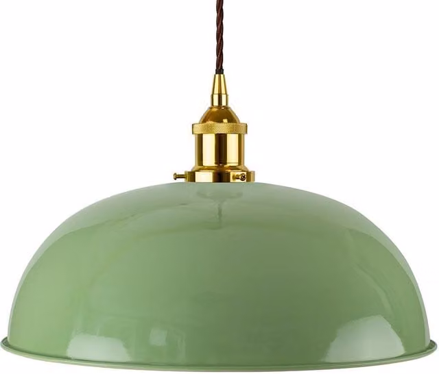 SE Home Worcester Pendant Light in Mint Green with Gold and Brown Twisted Details