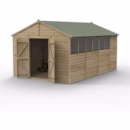 Forest Garden Classic Gable Wooden Shed in Brown or Green