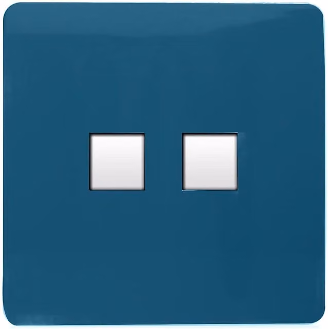 Trendi Switch 2 Gang Cat 3 Telephone Secondary Flush Socket in Midnight Blue