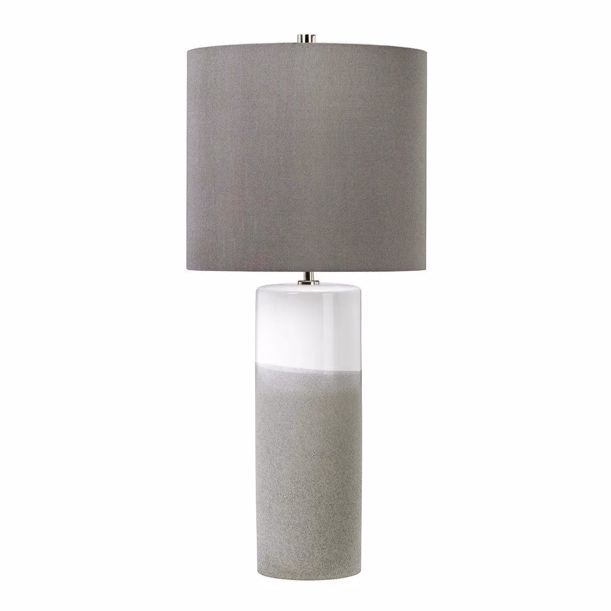 Netlighting Fulwell Ceramic Table Lamp with Fabric Shade in White and Grey, E27 – 2