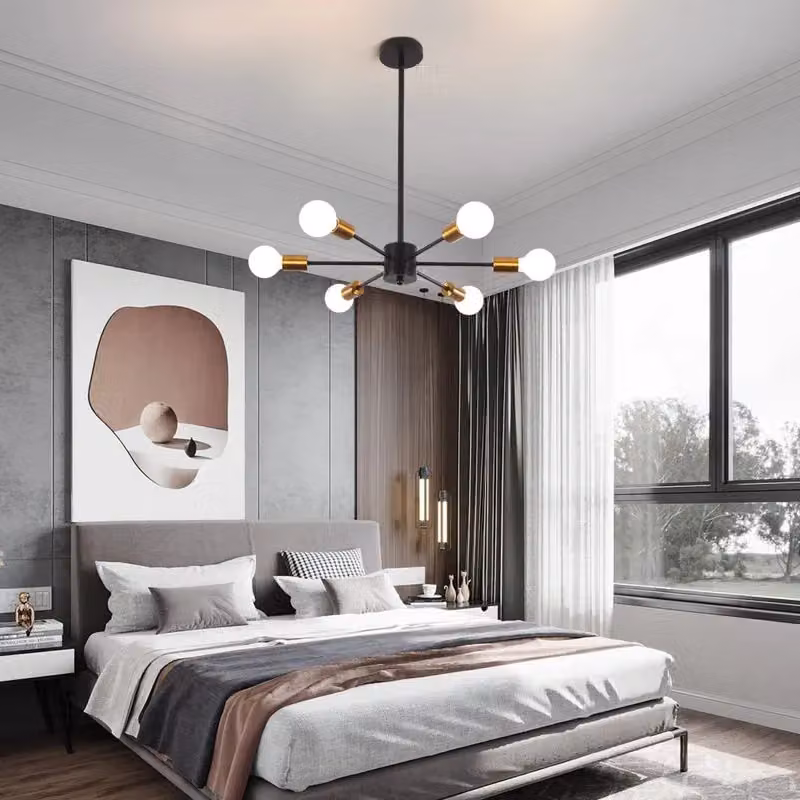 Garwarm 6-Light Dimmable Sputnik Sphere Chandelier in Black – 3