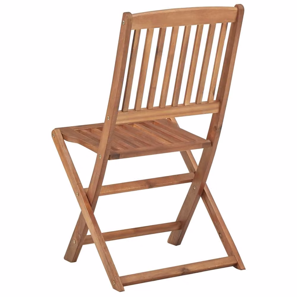 Berkfield Home Set of 8 Folding Outdoor Chairs in Brown Solid Oiled Acacia Wood – 3
