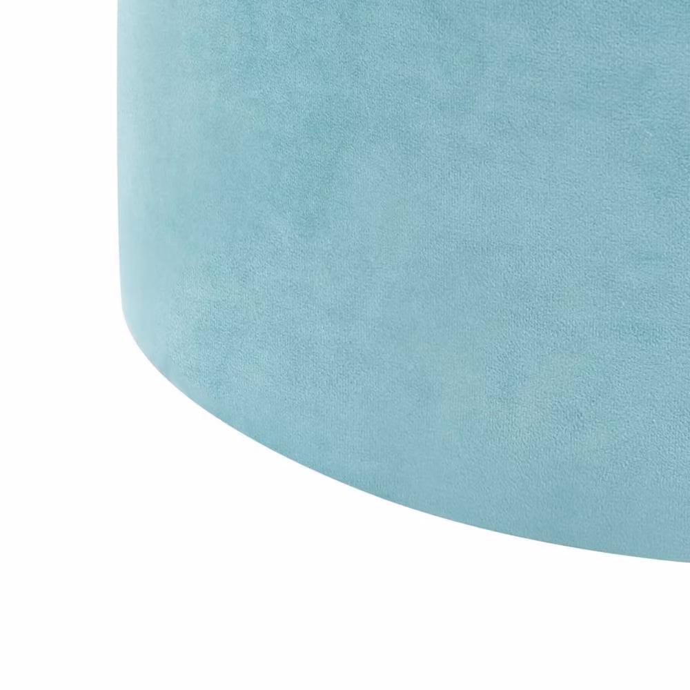 Wyld and Coco Mint Green Velvet Round Pouffe Ottoman Footstool – 3