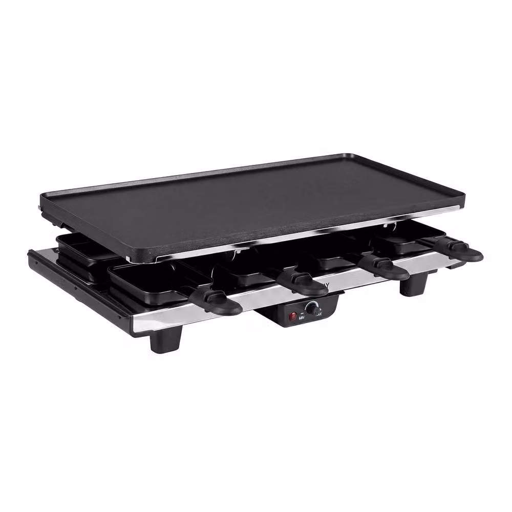 Costway 2-in-1 Raclette Table Grill and Griddle with Reversible Nonstick Aluminium Plates in Black – 11