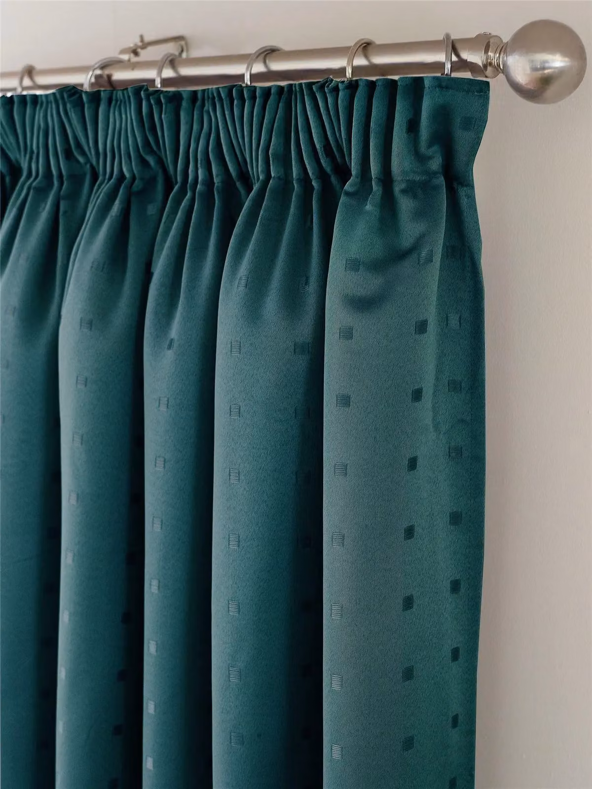 Adiso Luxury Living Petrol Blue Pencil Pleat Taped Top Curtains, Width: 117 cm, Drop: 229 cm – 5