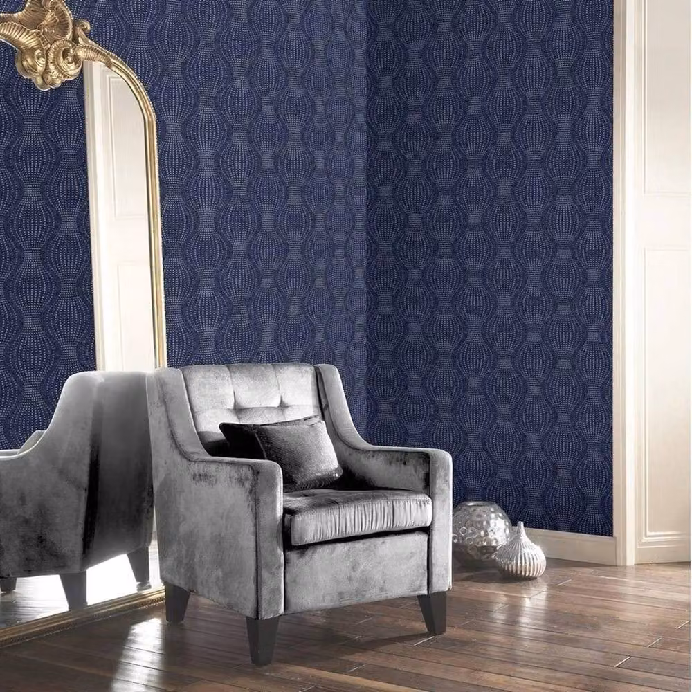 Arthouse Blue Abstract Dotted Vinyl Wallpaper Roll – 2